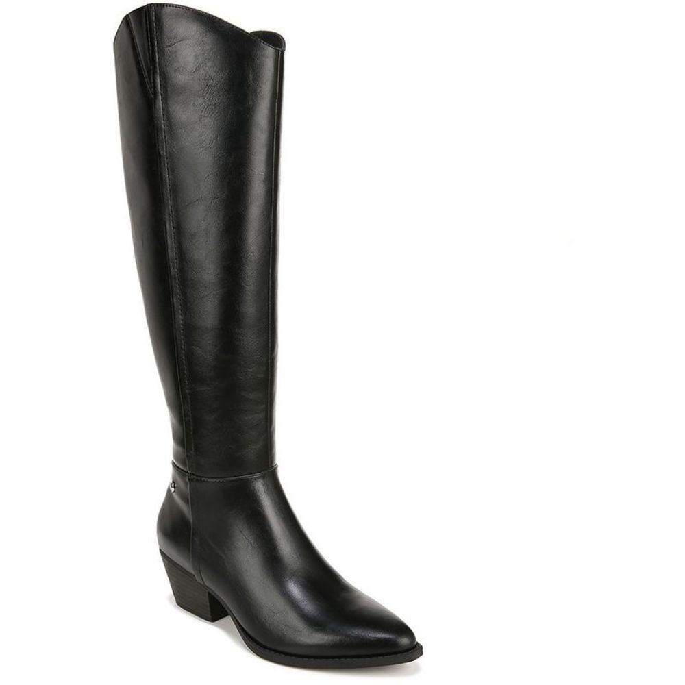 LifeStride Womens Reese Black Faux Leather Tall Knee-High Boots NWT WIDE CALF